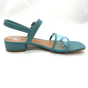 Journee Collection Teal Sandals with Clear Strap